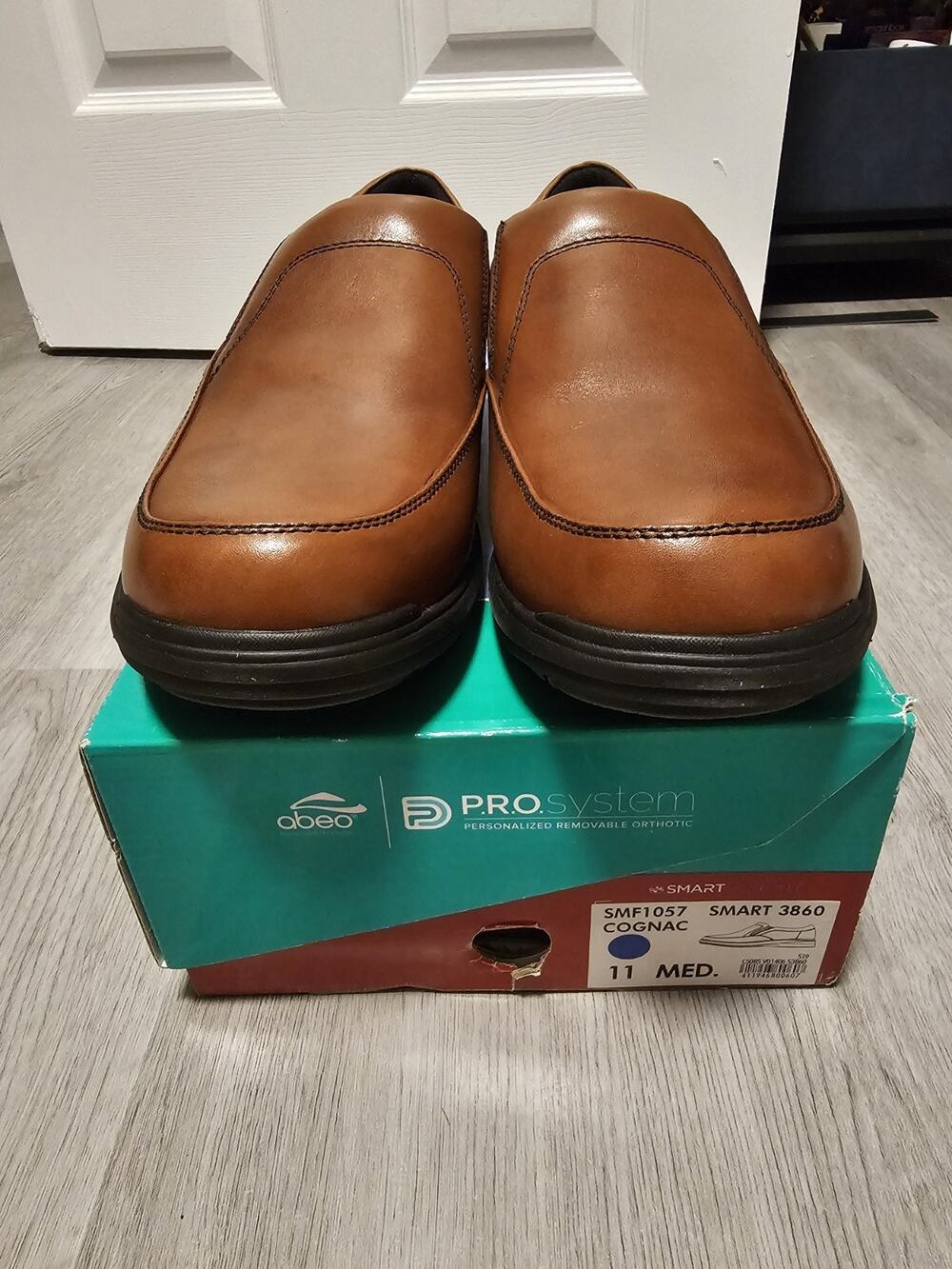 ABEO Men's Smart 3860 Slip On Casual SureGrip Leather Elastic Shoes NIB Sz 11